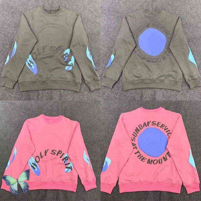 

Men' Hoodies Sweatshirts Sunday Service Holy Spirit Flame Crew Neck Fleece Sweatshirt T220825