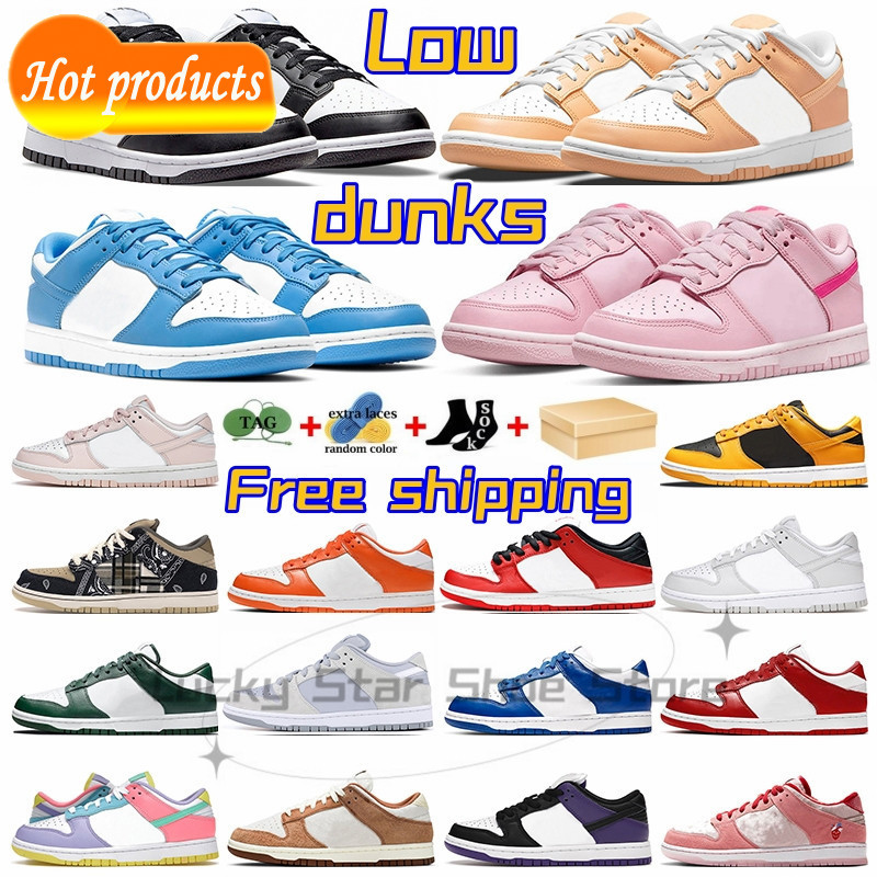 

2023 Sandals With Box Casual Shoes dunks sb Triple Pink Panda Designer men women low sneakers White Black UNC Green Sail Grey Fog Syracuse Michigan mens, 23