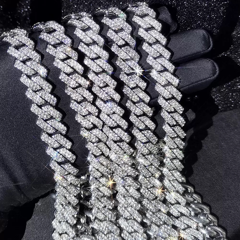 

Designers necklaces cuban link gold chain chains 15mm Micro Pave Prong Cuban Chain Necklaces Fashion Hiphop Full Iced Out Rhinestones