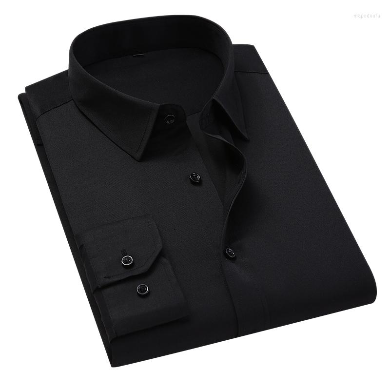 

Men's Dress Shirts Drop US Size Smart Casual Solid Colors Regular Fit Men's Long Sleeve, Black
