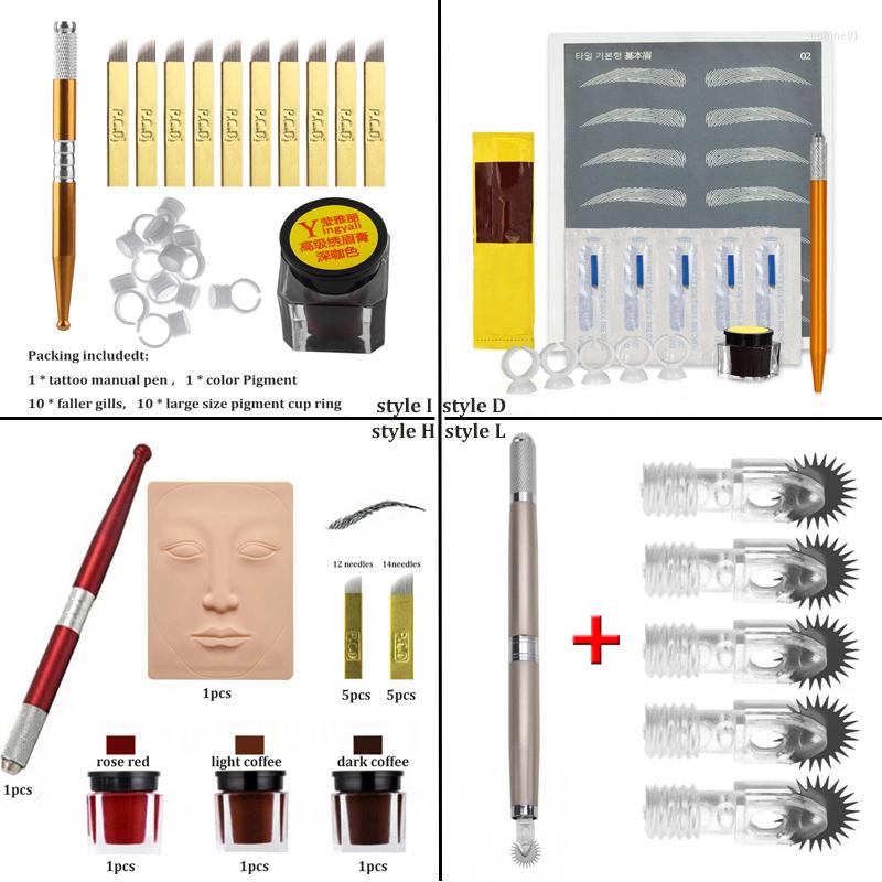 

Tattoo Guns Kits 3D Microblading Pen Training Kit Eyebrow Practice Professional Permanent Makeup 1 Set Wholesale