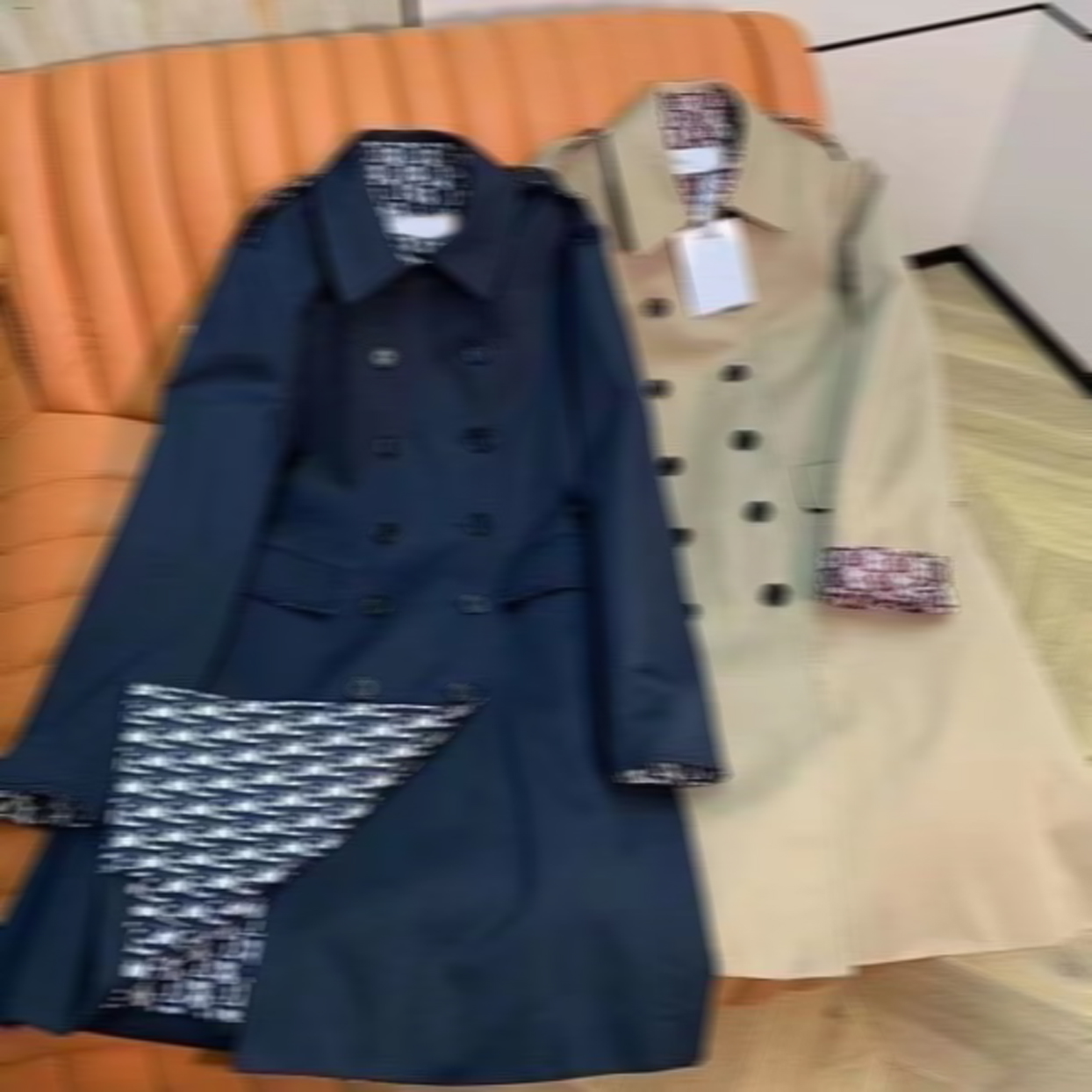 

B838 Autumn womens trench coats designer luxury Women Windbreaker body letter print jacket Loose Belt Coat Female Casual Long Trenchs Coat, Khaki