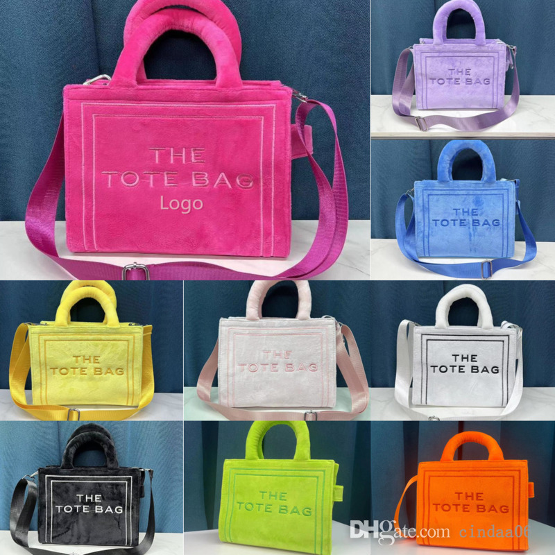 

Fall Winter Plush Tote Bag Designer Women Handbags Luxury Faux Fur Shoulder Crossbody Fashion Small Shopper Bags, Blue