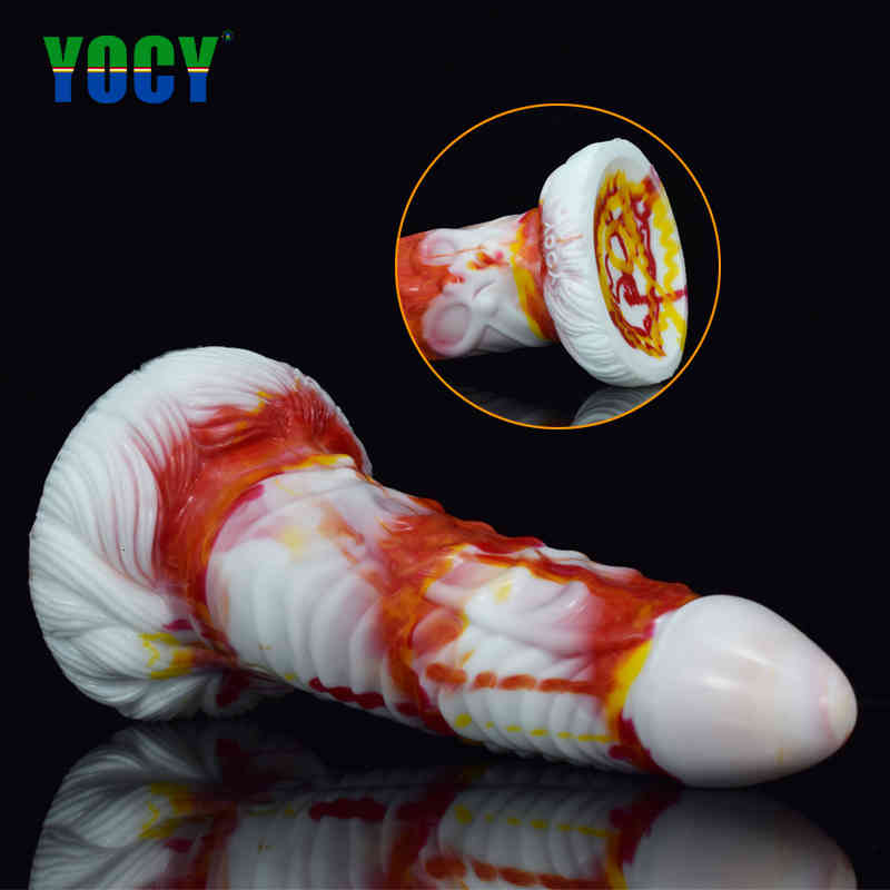 Clearance PromotionCock Massager Vibrator Toys Penis Yocy Huge Anal Butt Plug Silicone Bodysafe Fantasy Dildo Colorful-image-797108394