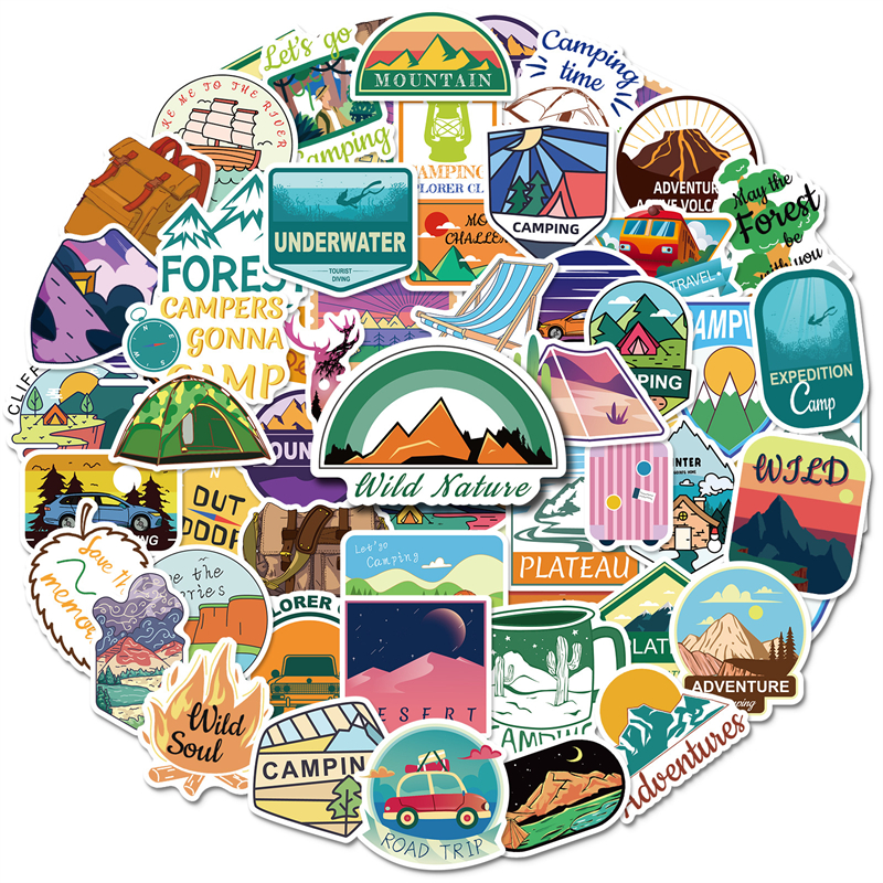 

50pcs National Park Sticker Pack for Water Bottle Laptop Skateboard Motorcycle Waterproof Decals, Multi colors
