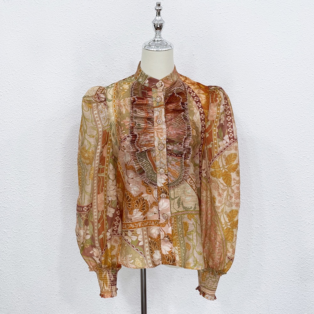 

Women's Blouses & Shirts 22 Palace Style Lantern Sleeve Floral Print Shirt, Multi