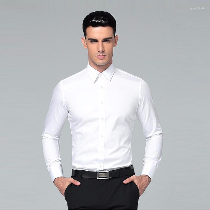 

Men's Dress Shirts Men's Shirt 2022 Brands Long Sleeve Business Suits Solid Black Regular Fit Mens Camisa