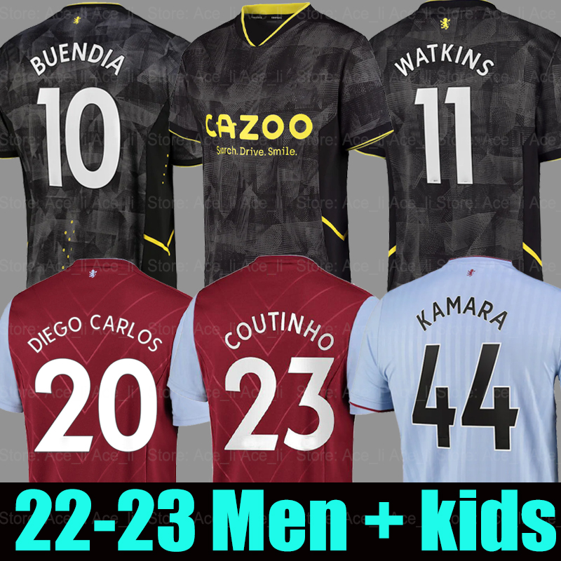 

2022 2023 Kamara Soccer Jerseys 22 23 home away third WATKINS Aston BUENDIA Villaes McGINN EL GHAZI DOUGLAS LUIZ MINGS coutinho CASH Diego Carlos Football shirts
