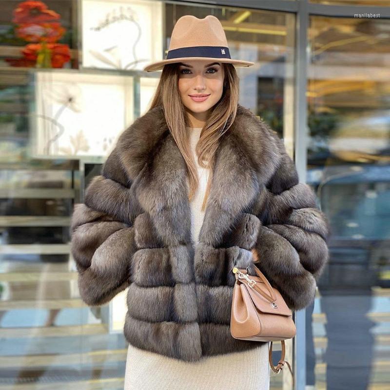 

Women's Fur Trendy Woman Real Coat Winter Fashion Jacket Full Pelt Thick Warm Genuine Overcoats Luxury OutwearWomen's & Faux, As picture