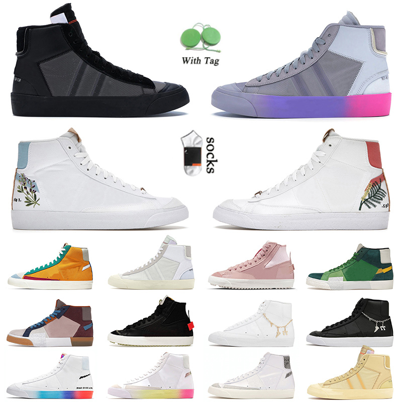 

Mid Blazer 77 Men Women Vintage Running Shoes Classic Black White Have A Good Time Zigzag Indigo Grim Reaper Off Fashion Platfom Designer Casual Sneakers, B25 pink oxford 36-40