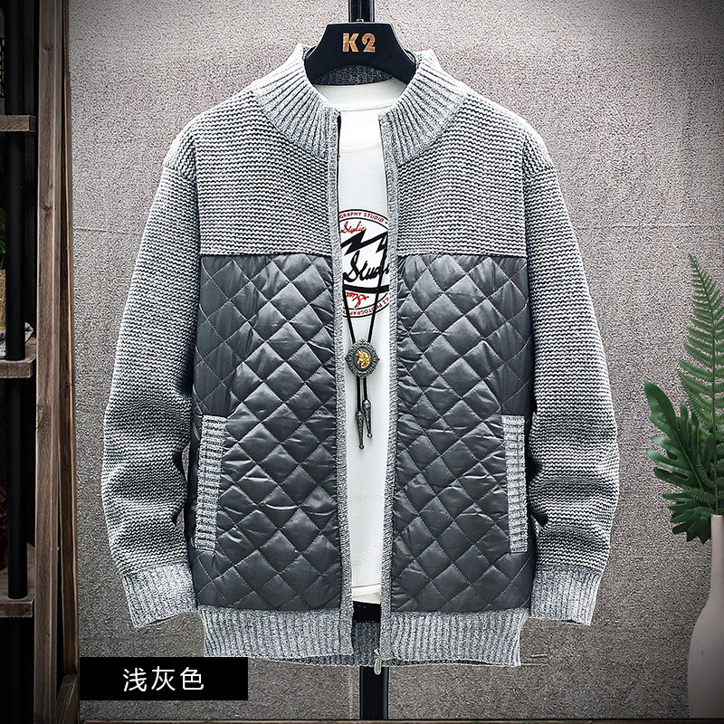 

Men's Jackets AutumnWinter Men Patchwork Cardigan Sweater Men's Fleece and Thick Knit Sweatercoats Stand Collar Warm Zipper Jacket Male 8835 220826