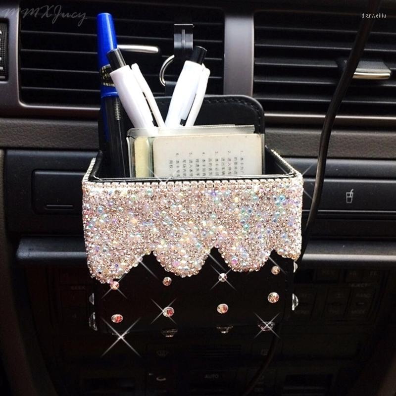

Car Organizer Air Outlet Hanging Storage Box Bag Bling Rhinestone Holder