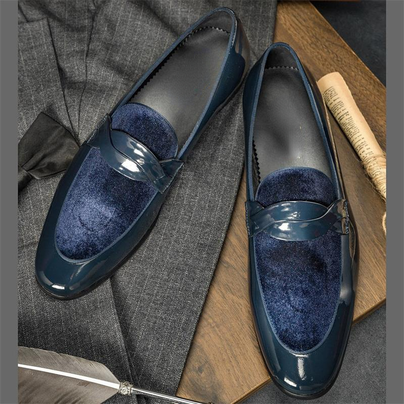 Mots élégants pour hommes chaussures masculines couleurs solides pu patchwork fausse chaussures habillées classiques