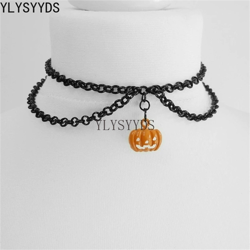 

Pendant Necklaces Halloween Gothic Black Chain Pumpkin Choker Made with Charm Necklace Goth Jewelry Gorgeous Women Gift Fashion Statement 220826