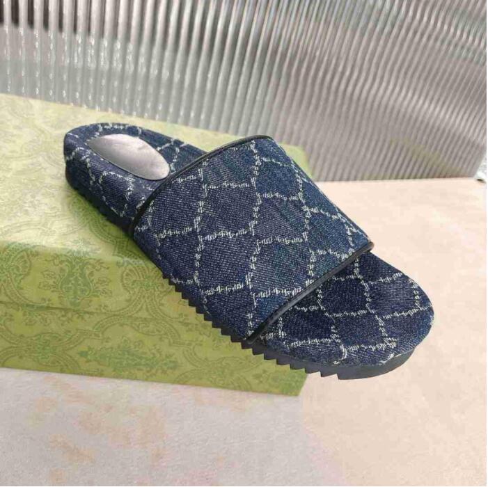 

Beach Men Women Slippers Mid-heel Platform Slides Beach Sandals Dark Blue ivory jacquard denim Mouse canvas Mens Shoes, 10