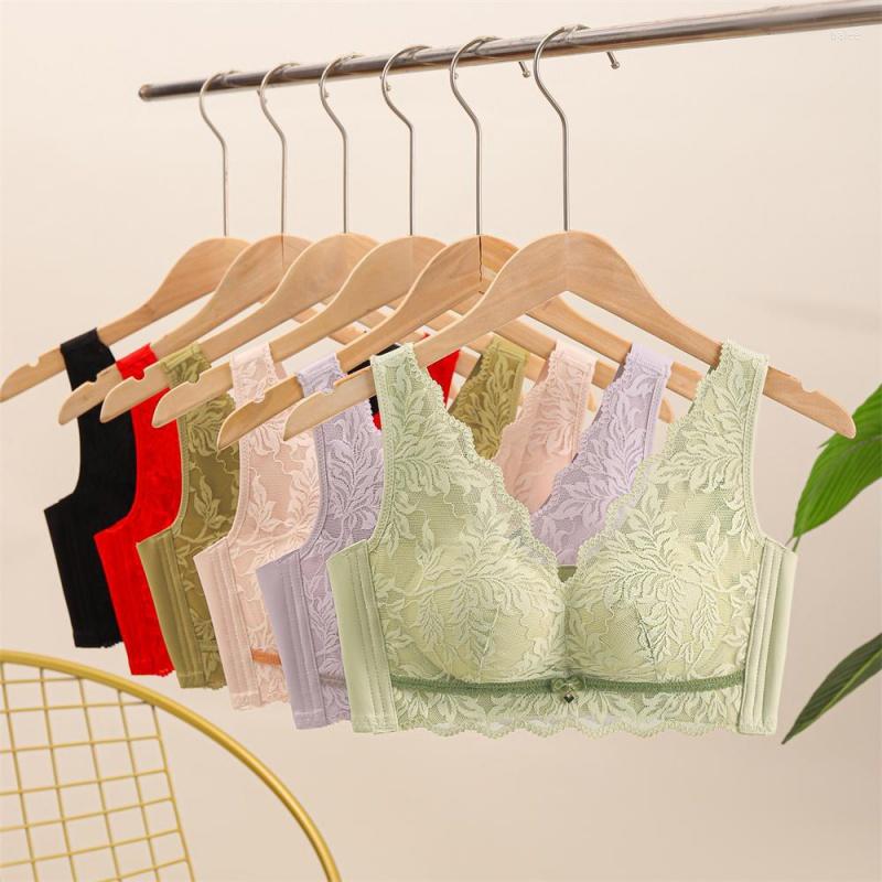 

Bras Autumn Bra Underwear Wireless Lace Vest Small Chest Push Up Breast Holding AdjustableBras, Black