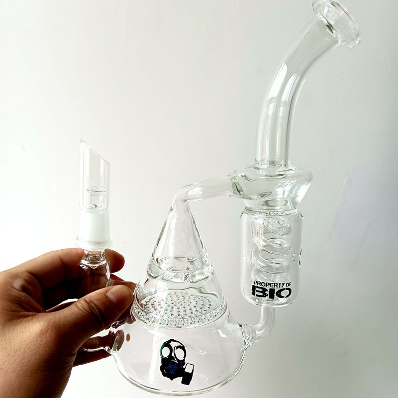 

12.5 inch Glass Water Bong Hookahs Clear Conical Design with Spring Perc Honeycomb Filters Female 14mm Joint