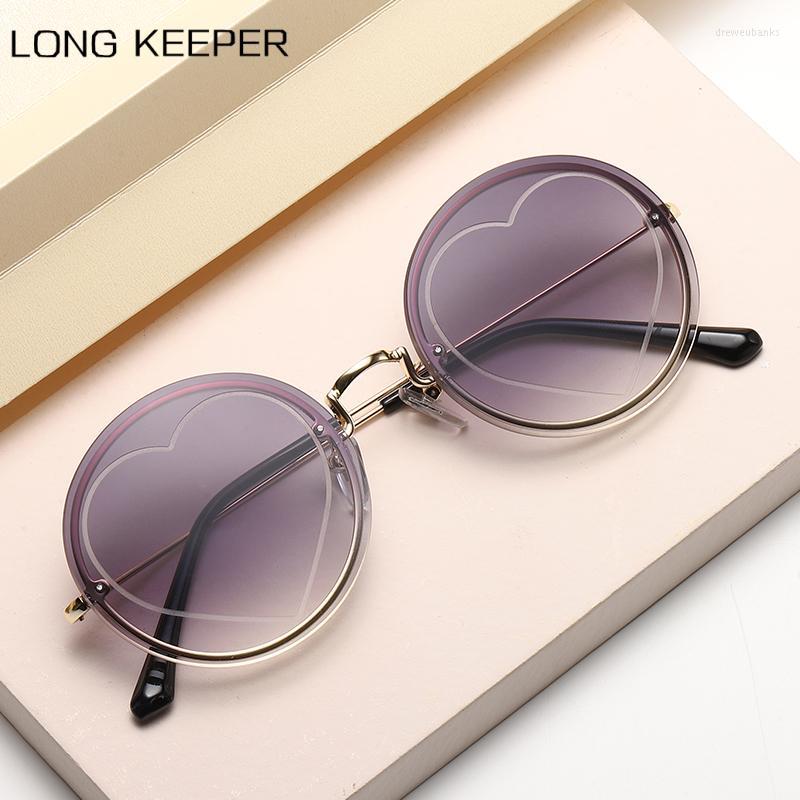 

Sunglasses Retro Round Woman Brand Heart Designe Sun Glasses For Male Alloy Female Gradient Lens UV400SunglassesSunglasses