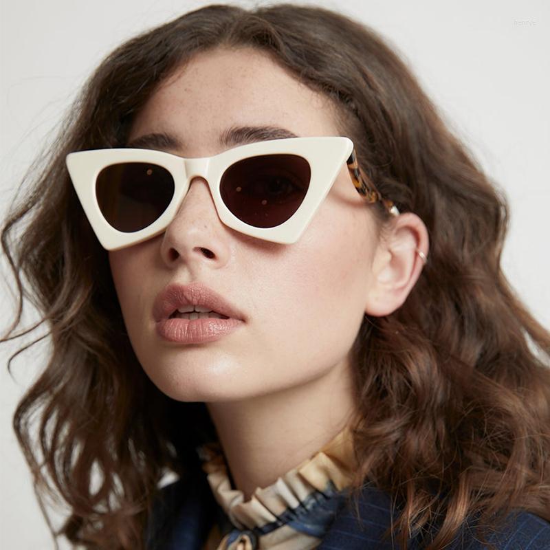

Sunglasses Unique Design Cat Eye For Ladies Brand Vintage Retro Triangle Trendy Fashion Glasses Eyewear
