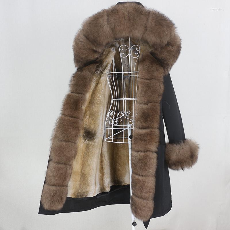 

Women's Fur Waterproof X-long Parka Real Coat Winter Jacket Women Natural Raccoon Hood Liner DetachableWomen's & Faux Women'sWomen's, Black natural