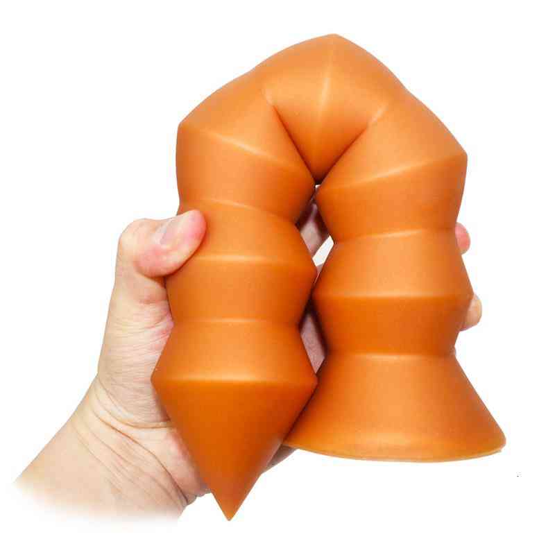 Massager Vibrator Cock Super Huge Dildo Soft Silicone Big Fake Penis with Suction Cup for-image-795317970