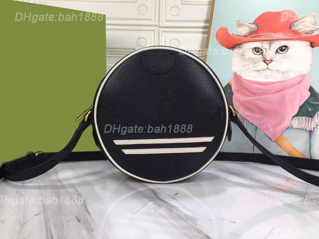 

2022 new designer bag fashion splicing leather large capacity round cake bags single shoulder diagonal bag, White