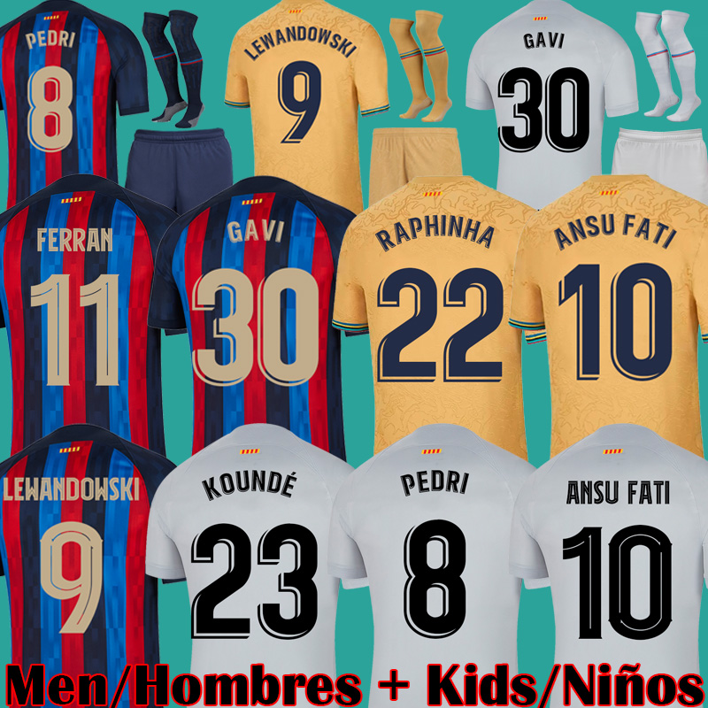 

22 23 PEDRI LEWANDOWSKI soccer jersey GAVI camiseta de futbol FERRAN 2022 2023 FC ANSU FATI RAPHINHA barcelonas DEST football shirt men barca kit kids equipments, 22 23 home