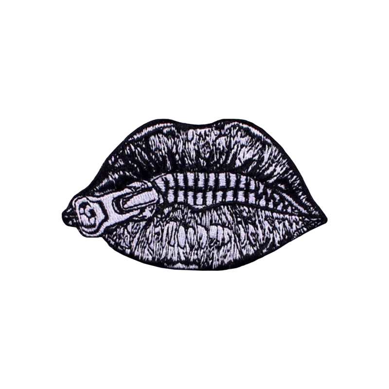 

Sewing Notions Lips With Zipper Embroidery Patches Iron On For Clothing Shirts Fashion Custom Patch