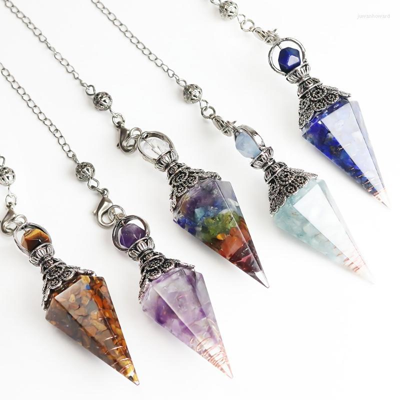 

Pendant Necklaces Orgone Energy Natural Stone Lapis Lazuli Amethysts Reiki Pendulum For Divination Pendants Healing Pendulo Chakra JewelryPe