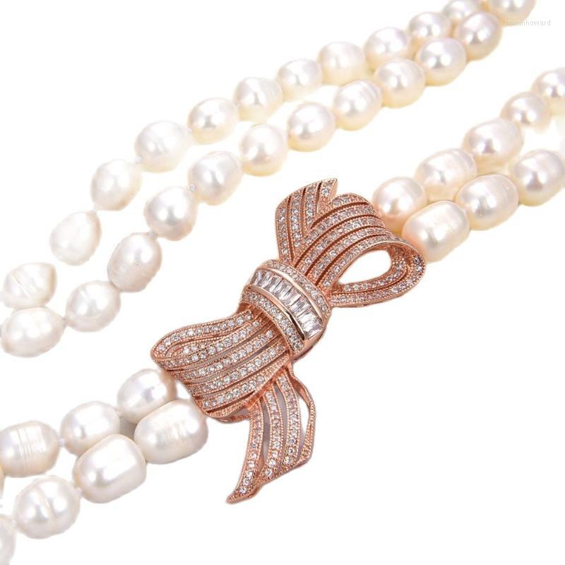 

Pendant Necklaces Jewelry 19"-21" 2 Strands White Rice Pearl CZ NecklacePendant