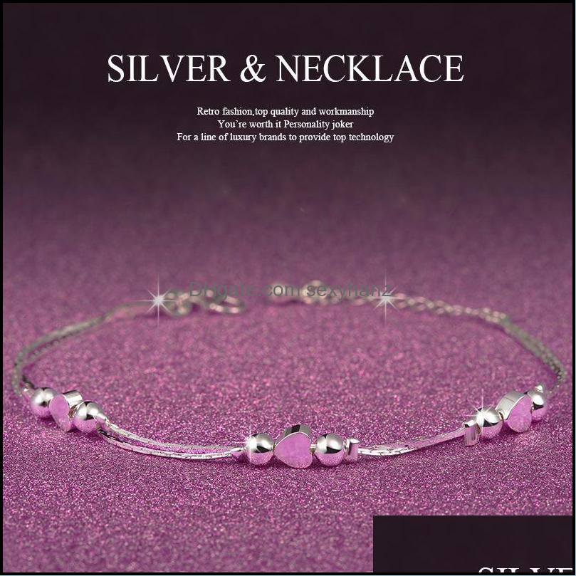 

Beaded Strands Bracelets Bangles Fashion 925 Sliver Jewelry Heart Charm Drop Delivery 2021 Sexyhanz Dhm2L