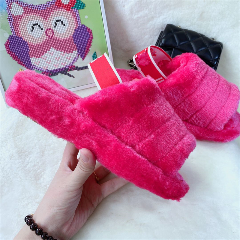 

Fashion winter keep warm slippers Classic Flat heel slide Autumn and winter fluff Slides snow boots women shoes Hotel Bath Ladies sexy Large size, 11