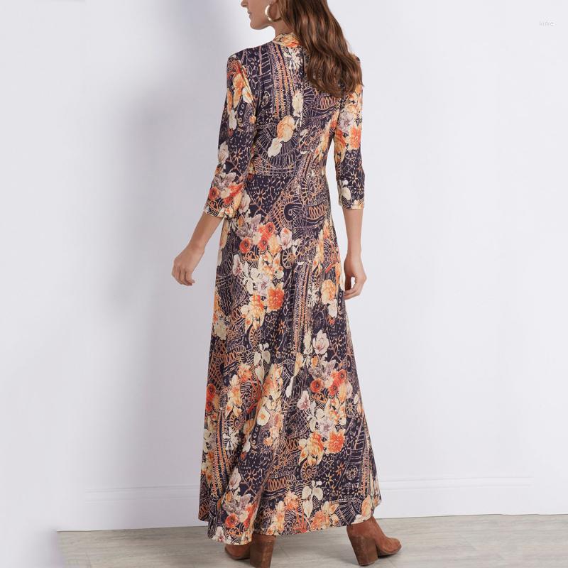 

Casual Dresses European And American Women' V-neck Long-sleeved Dress Color Intellectual Elegant Christmas DressCasual, As shown