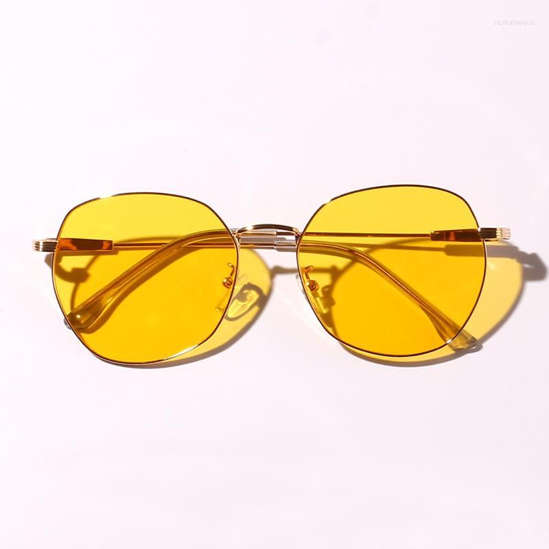 

Sunglasses Round Metal Glasses Men's Candy Red Literary Women's Large Face SunglassesSunglasses