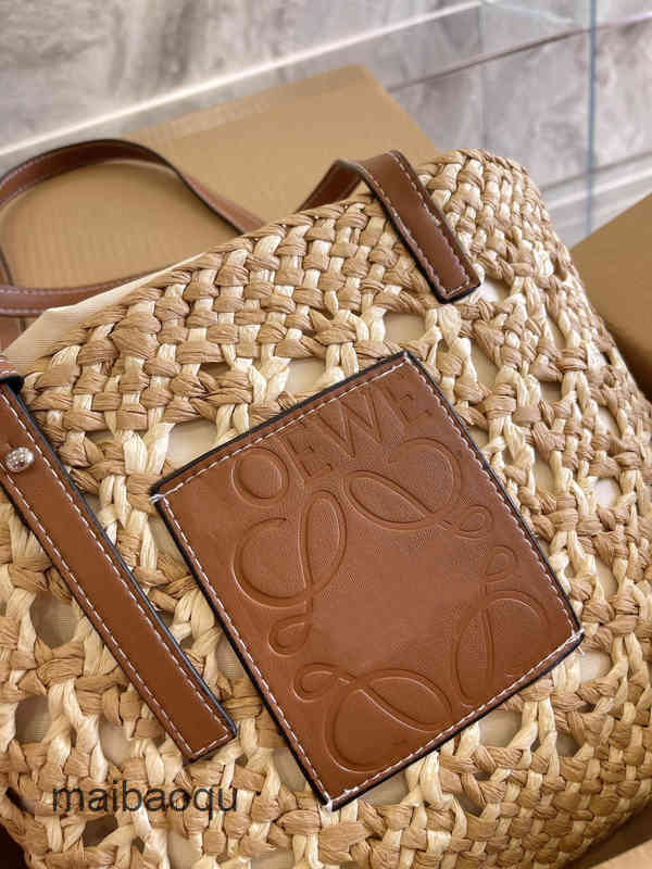 

loewss Bags Bag Designer 2023 Fashion Basket Shopping Leather Lace Lafite Woven Handbag LTXK, Black
