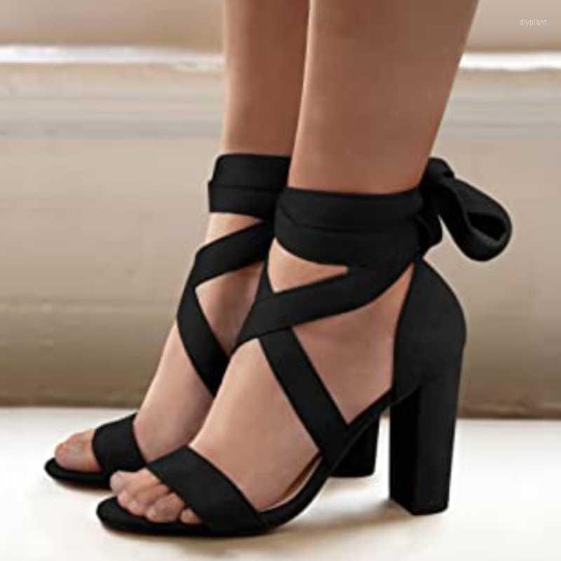 

Dress Shoes Western Style Large Size 43 Round Toe Peep Chunky Heel Women Sandals Cross Strap Platform Lace Up Women's Summer Ankle, Beige