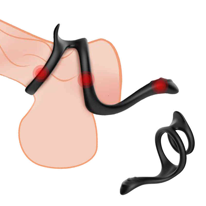 Massager Vibrator Dual Penis Sex Toys for Men Silicone Erection Prostate Massage-image-794898424