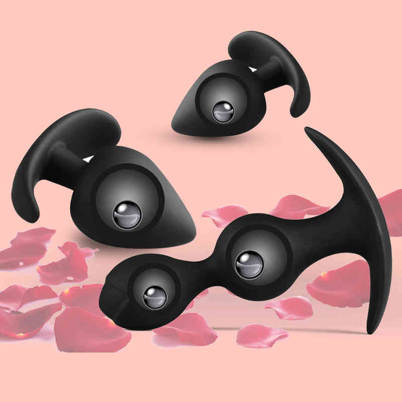 Sex Vibrator toys Massager Anal Toys Exvoid Silicone Vaginal and Dilators Beads with Metal Balls Adult Products Male Female1-image-794868294