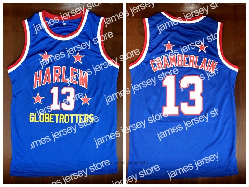 

Basketball Jerseys Harlem Globetrotters 13 Wilt Chamberlain College Basketball Jersey Vintage Blue All Stitched Size S-3XL From US, 13#blue