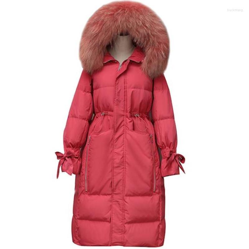 

Women' Trench Coats Winter Long Jacket Fashion Women Warm Coat Outwear Solid Slim Thick Front Edge Fur CollarWomen, Beige