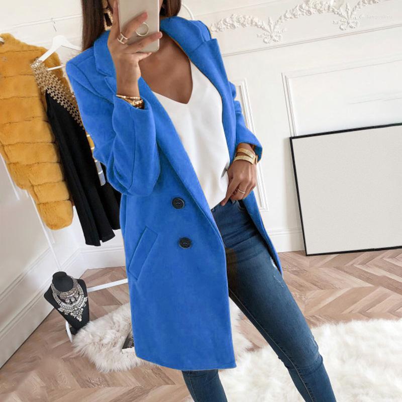 

Women' Vests Women' 2022 Long Wool Coat Solid Elegant Blend Autumn Fashion Coats Slim Female Outerwear Grey Yellow Jackets, Black