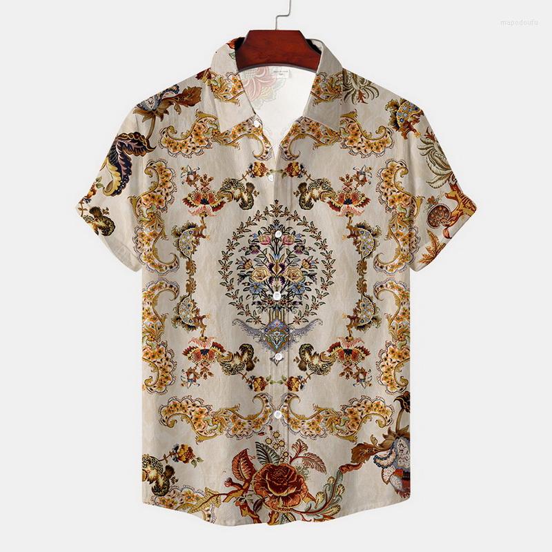 

Men's Casual Shirts Fashion 3D Printed Shirt Hawaii Men Summer Short Sleeve Chemise Homme, As picture 2