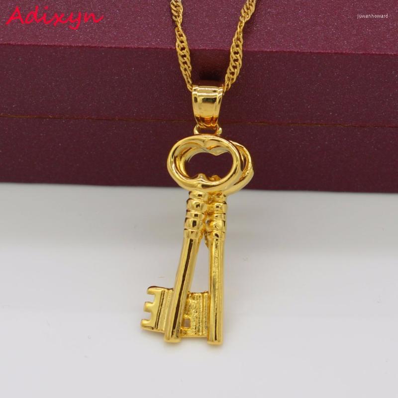 

Pendant Necklaces Light Weight Key Gold Color African/Nigeria Women/Girls Party AccessoriesPendant