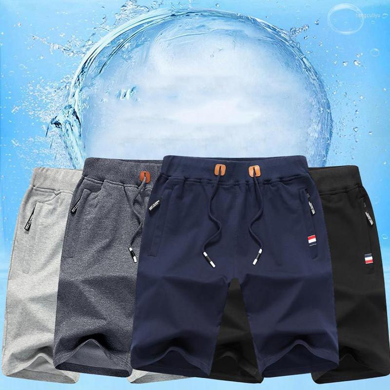 

Men' Shorts Men' Sports Jogging Solid Color Drawstring Five-Point Fitness Casual All-Match Male Short Pants Plus Size, Black