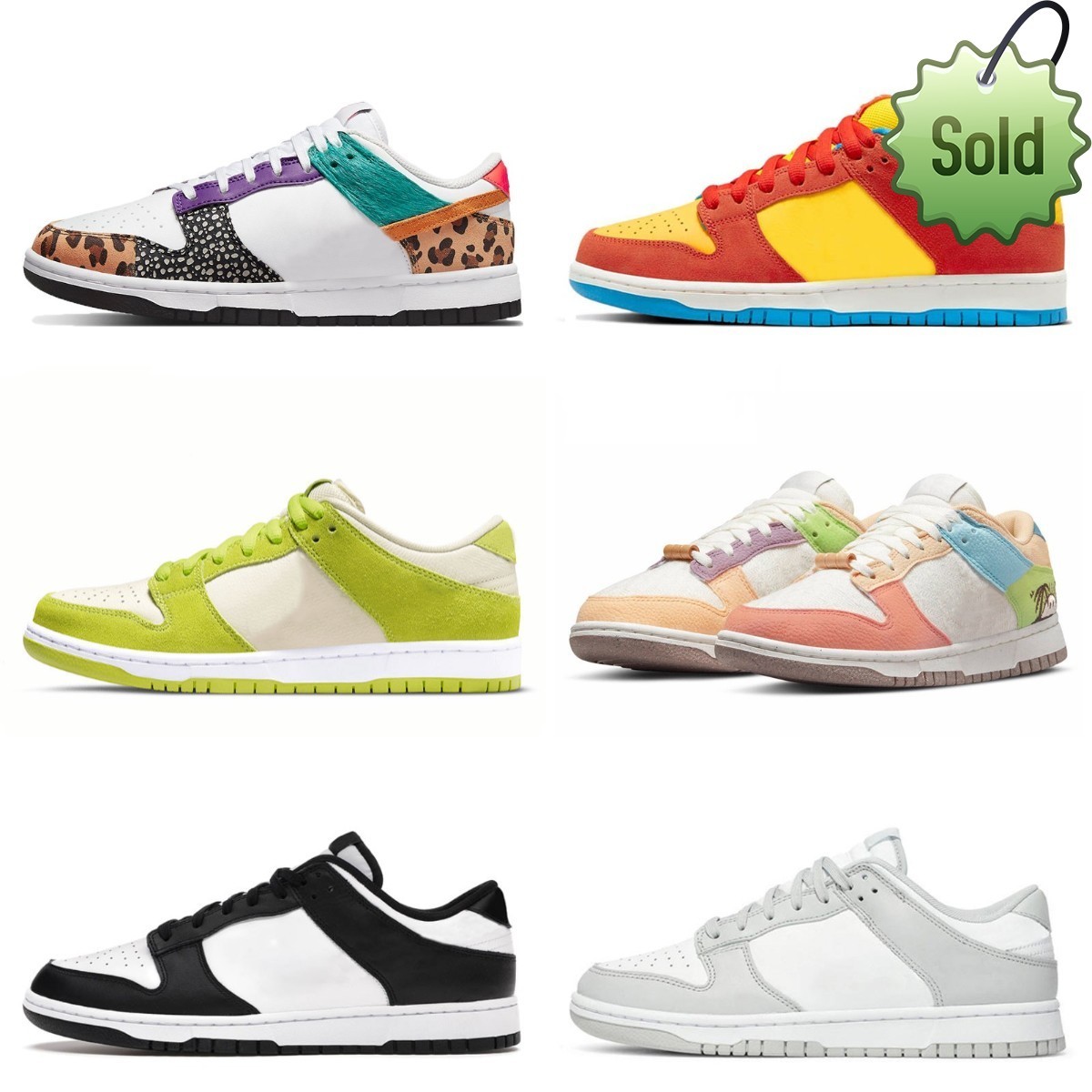 

Summer Sandals Designers SB Casual Sports Shoes Animal DuNkS Paisley UNC Blue Stars Black Women Men White Trainers Union Low Green World Champ Sun Club, Sent with shoebox