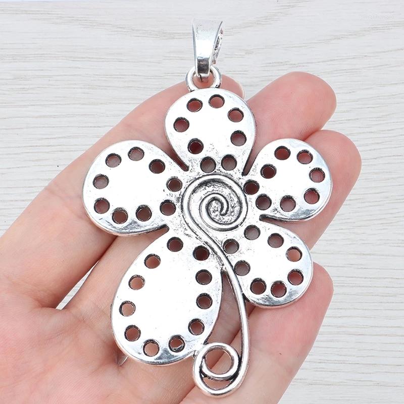 

Pendant Necklaces X Tibetan Silver Large Spiral Swirl Vortex Flower Charms Pendants For Necklace Jewelry Making Findings 78x56mmPendant
