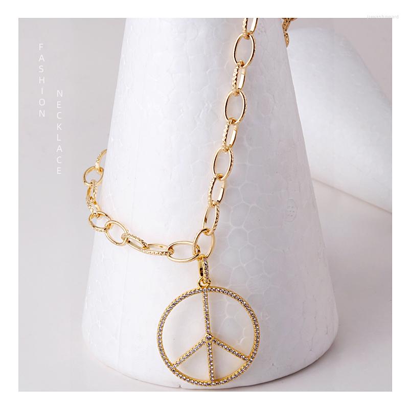 

Chains Fashion Bohemian Jewelry Links Chain Micro Zircon Pave Pendant Necklace Women Boho GiftChains