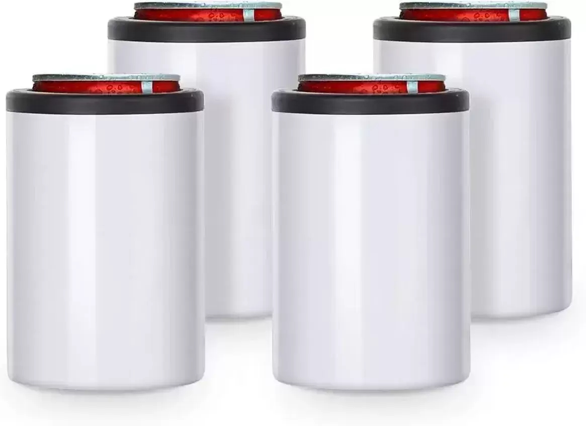 

12 OZ Sublimation Blanks Tumblers Can Insulator White Stainless Steel Can Cooler Beer Holder Sublimation Print Mugs, 12oz