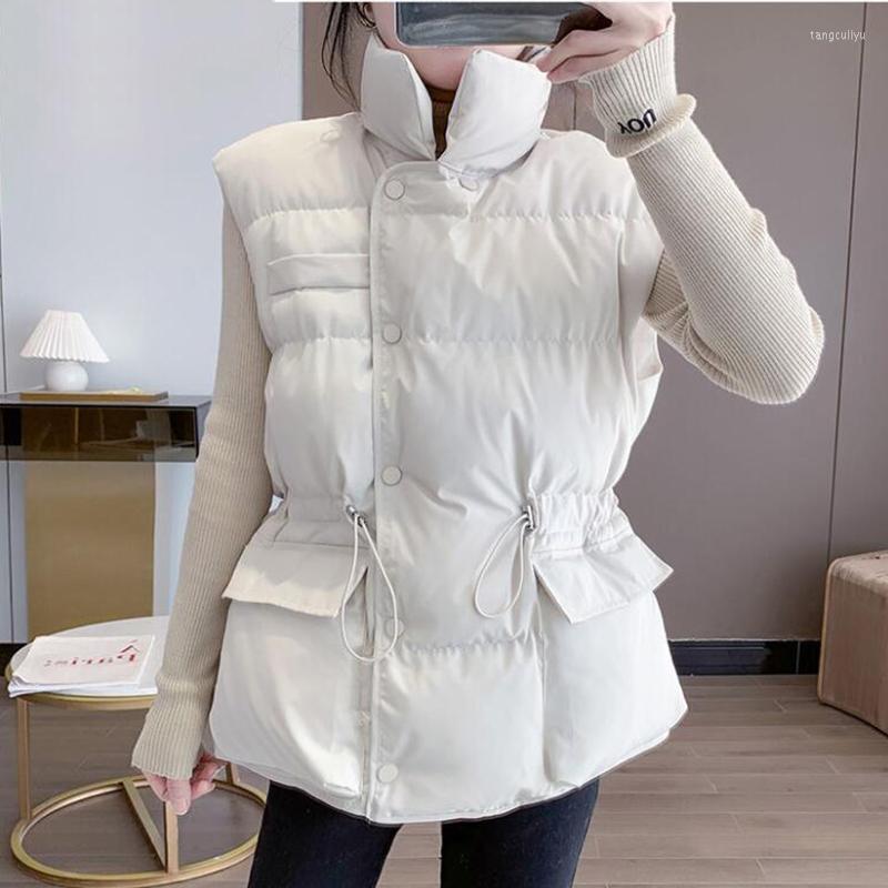 

Women' Vests Women' 2022 Cotton Padded Down Bodywarm Vest Winter Thick Waistcoat Windproof Lightweight Female, Beige