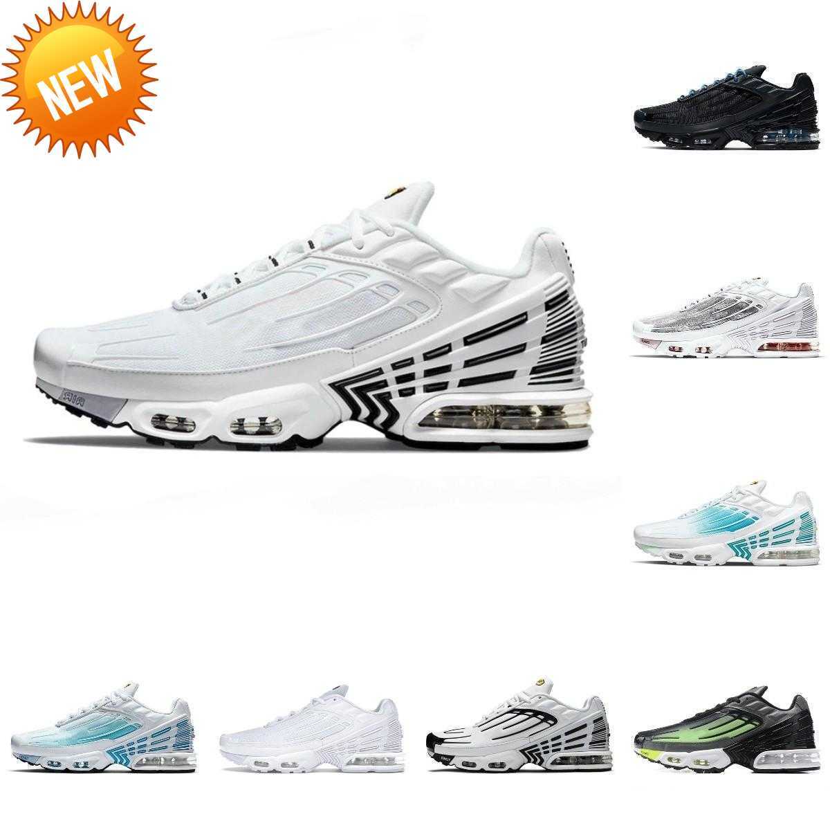 

NEW Sandals Top Quality Tn Plus 3 Tuned III Men Sports Shoes Laser Blue White Leather Aquamarine Obsidian Hyper Violet Deep Parachute Ghost Green Triple, Plus30019
